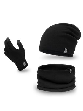 PaMaMi PaMaMi Zestaw czapka, szalik i rękawiczki 16033+14102+16180-001 Czarny