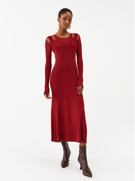 Patrizia Pepe Patrizia Pepe Kötött ruha 8A1152/K9J5-R799 Bordó Regular Fit