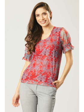 QUIOSQUE QUIOSQUE Bluzka LEA BLOUSE Czerwony Regular Fit