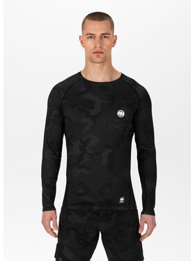 PITBULL PITBULL Longsleeve Net Camo II Czarny Slim Fit