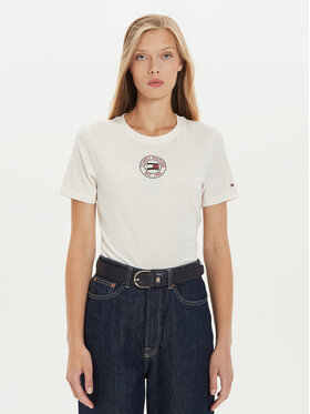 Tommy Hilfiger Tommy Hilfiger Tricou Nautical Graphic WW0WW43652 Alb Slim Fit