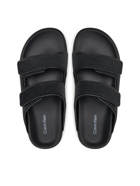 Calvin Klein Natikače Flat Adj Slide Mono Jacq HW0HW01955 Crna