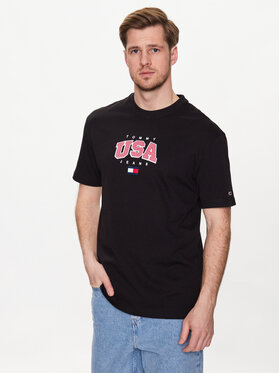 Tommy Jeans Tommy Jeans T-Shirt Classic Modern Sport USA DM0DM16406 Czarny Regular Fit