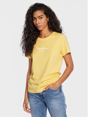 Pepe Jeans Pepe Jeans T-Shirt Wendy PL505480 Żółty Regular Fit