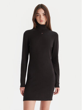 Tommy Jeans Tommy Jeans Rochie tricotată Ess DW0DW21958 Negru Slim Fit