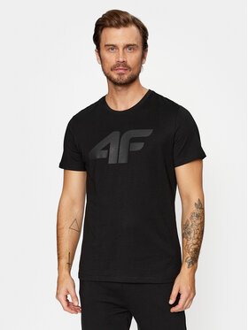 4F 4F T-Shirt 4FAW23TTSHM0877 Schwarz Regular Fit