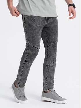 Ombre Ombre Jeansy OM-PADP-0109 Šedá Slim Fit