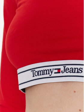 Tommy Jeans Bluza Tjw Logo DW0DW14893 Rdeča Slim Fit