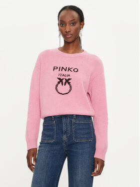 PINKO Pinko Pullover Logo Intersino 100414 Y7Z4 Rosa Regular Fit