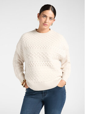 Elena Mirò Elena Mirò Sweter S615E003777N002 Kremowy Boxy Fit