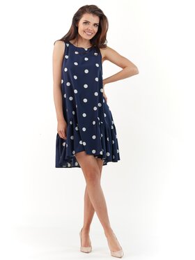Awama Awama Sukienka letnia A229 Granatowy Basic Fit