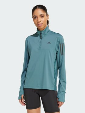 adidas adidas Bluza Own the Run Half-Zip Zielony Regular Fit