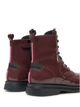 Tommy Hilfiger Škornji T4A5-33588-0775356 Bordo Rdeča