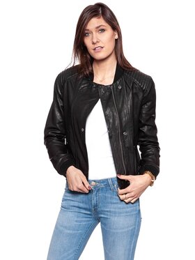 Wrangler Wrangler Giacca da donna LEATHER JACKET Nero Regular Fit