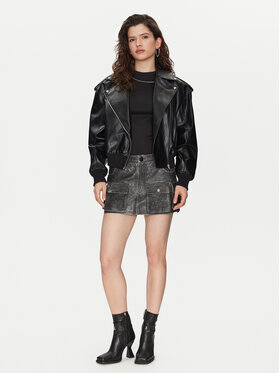 HUGO HUGO Jacke aus Kunstleder Alipha-1 50530031 Schwarz Relaxed Fit