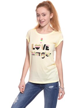 Wrangler Wrangler T-Shirt I LOVE TEE Żółty Regular Fit
