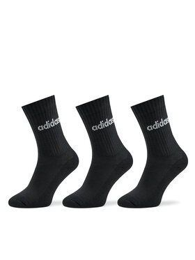 adidas adidas Дълги чорапи Linear Crew Cushioned Socks 3 Pairs IC1301 Черен