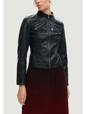 Desigual Desigual Μπουφάν δερμάτινο CHAQ_DANNY Μαύρο Casual Fit