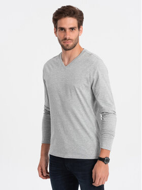 Ombre Ombre Longsleeve OM-LSBL-0108 Szary Fitting Fit