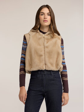Motivi Motivi Futro L034Q000098N002 Kremowy Boxy Fit