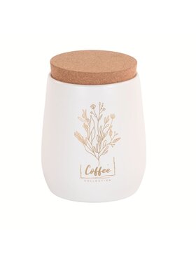 MIAhome MIAhome Pojemnik metalowy biały z korkową pokrywką 750 ml COFFEE Biały