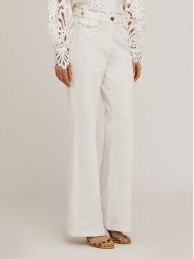 Motivi Motivi Pantaloni di tessuto P746Q004011N011 Bianco Flare Fit