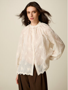 Oltre Oltre Koszula 5096J000935N021 Biały Baggy Fit