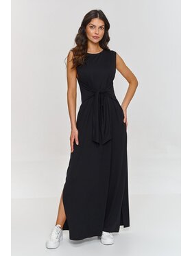 Makadamia Makadamia Sukienka codzienna M873 Czarny Comfort Fit