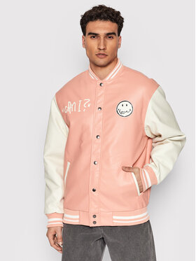 Karl Kani Karl Kani Kurtka z imitacji skóry Block Scribble College 6085139 Różowy Regular Fit