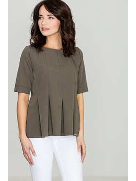 Lenitif Lenitif Bluzka K370 Khaki Regular Fit