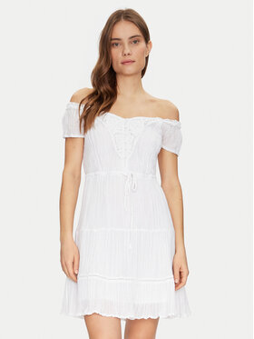 Guess Guess Letní šaty W5GK0A WE340 Bílá Regular Fit