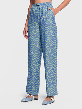 Silvian Heach Silvian Heach Kalhoty z materiálu GPP23483PA Modrá Relaxed Fit