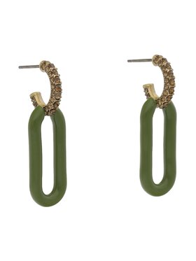 Tory Burch Tory Burch Náušnice Roxanne Link Erring Rolled 141789 Zelená