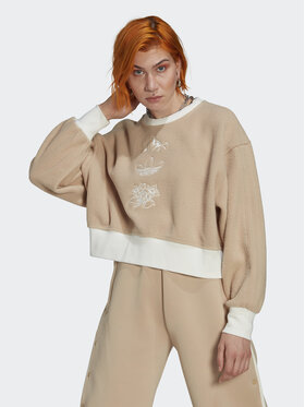 adidas adidas Fleecová mikina HM1607 Béžová Regular Fit