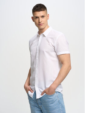BIG STAR BIG STAR Koszula LINANOS_100_140 Biały Slim Fit