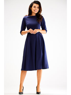 Awama Awama Sukienka koktajlowa A620 Granatowy Basic Fit