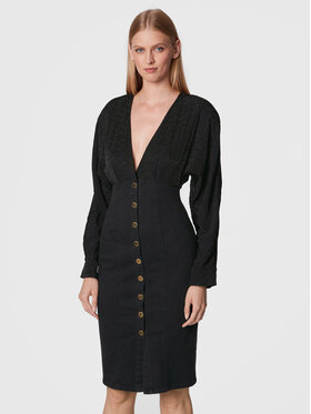 Pinko Pinko Džinsa kleita Ruggito 1J1123 A0CN Melns Slim Fit
