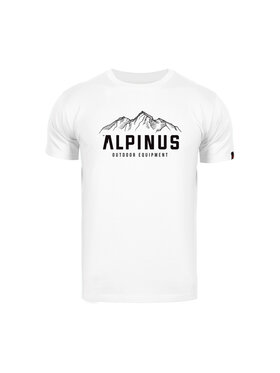 Alpinus Alpinus T-Shirt Mountains Biały Basic Fit