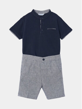 Mayoral Mayoral Komplet polo i spodenki 3282 Granatowy Regular Fit
