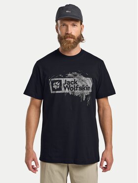 Jack Wolfskin Jack Wolfskin Тишърт Brand T A64116 Тъмносин Regular Fit