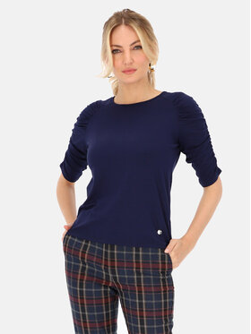 L’AF L’AF Bluzka Flezja Granatowy Slim Fit