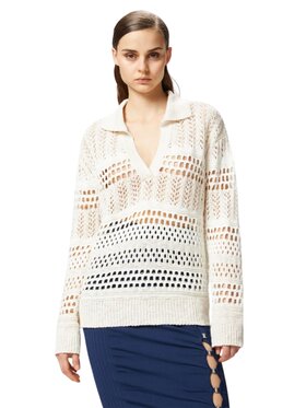 PINKO PINKO Sweter Gorzano maglia cotton Biały Over Fit