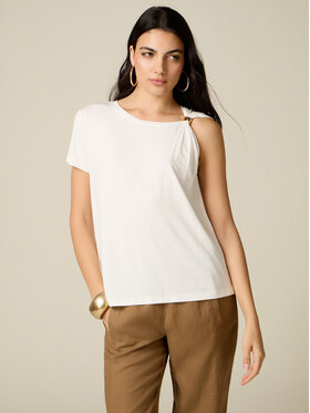 Oltre Oltre T-Shirt G046J004570N011 Biały Regular Fit