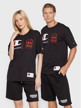 Champion Champion Marškinėliai STRANGER THINGS Unisex 217791 Juoda Custom Fit