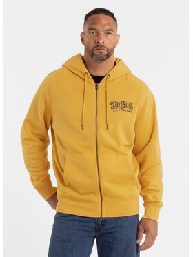 PITBULL PITBULL Bluza męska rozpinana z kapturem Washed VINTAGE BJJ M Żółty Regular Fit