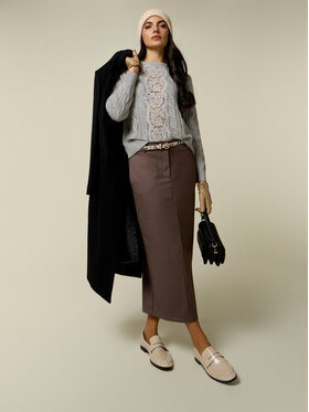 Oltre Oltre Spódnica maxi 1063R001628N012 Brązowy Regular Fit