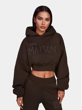 MADE BY SOCIETY MADE BY SOCIETY Kurtka anorak CROPPED Hoodie - H27519 Brązowy Basic Fit