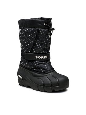 Sorel Čizme Za Snijeg Youth Flurry Print NY3503-010 Crna