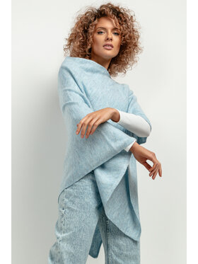 Tessita Tessita Ponczo T419/3/OneSize Błękitny Loose Fit