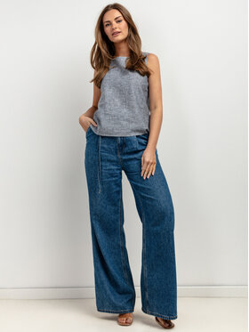 Tessita Tessita Top T434/2/M Niebieski Loose Fit